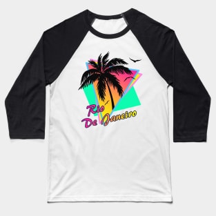 Rio De Janerio Cool 80s Sunset Baseball T-Shirt